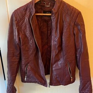 Coalition vegan leather jacket. Maroon/purple size medium.